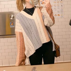 POL Multicolor V-Neck Sweater